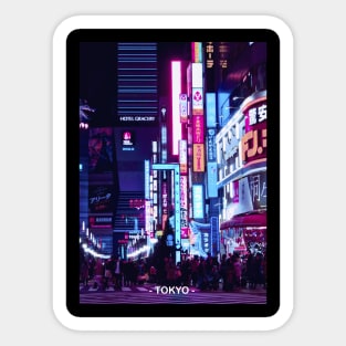 Tokyo Street Neon Synthwave Sticker